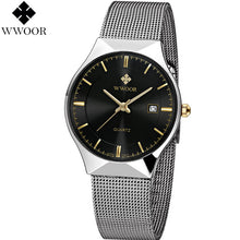 WWOOR New Top Luxury Watch Men Brand Men's Watches Ultra Thin Stainless Steel Mesh Band Quartz Wristwatch Fashion casual watches