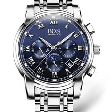 ANGELA BOS Business Stainless Steel Quartz Watch Men Date Week Month Waterproof Luminous Mens Watches Top Brand Luxury 2017