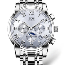 ANGELA BOS Business Stainless Steel Quartz Watch Men Date Week Month Waterproof Luminous Mens Watches Top Brand Luxury 2017