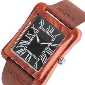 Stylish Wooden Watches for Men and Women Couple Lover's Gift Quartz Watch Fashion Nature Wood Bamboo Real Leather Band Relogio