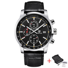 Benyar Men Watch Top Brand Luxury Male Leather Waterproof Sport Quartz Chronograph Military Wrist Watch Men Clock relogio