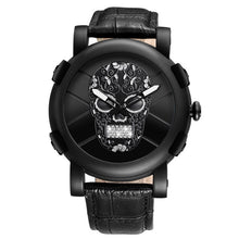 Hot Dropship Unique SKONE Pirate Skeleton Skull Quartz Men Watches Luxury Waterproof Leather Men Sports Watch Relogio Masculino
