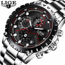 LIGE Watch Men Fashion Sports Quartz Clock Mens Watches Top Brand Luxury Full Steel Business Waterproof Watch Relogio Masculino