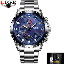 LIGE Watch Men Fashion Sports Quartz Clock Mens Watches Top Brand Luxury Full Steel Business Waterproof Watch Relogio Masculino