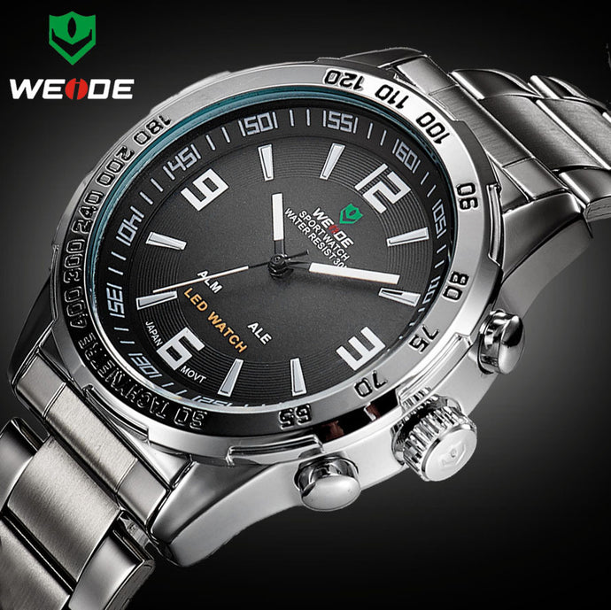 2018 New Watches Men Luxury Brand Weide Full Steel Quartz Clock Led