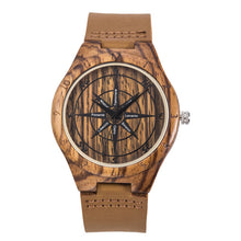 Mens UWOOD Luxury Quartz Watch Casual Bamboo Wood Watch World Map Compass Casual Fashion Wood Bamboo Watch