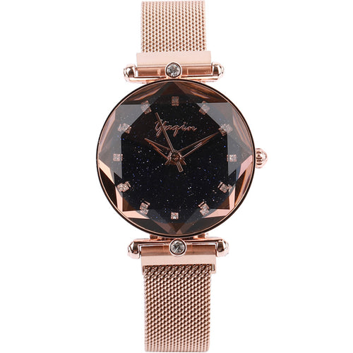 New Brand Rose Gold Star Women Watch Stainless Steel Luxury Ladies Watch Creative Girl Quartz Wristwatch Clock Relogio Feminino