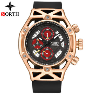 NORTH Mens Watches Top Brand Luxury Chronograph Quartz Watch Men Analog Date Casual Military Sport Wrist Watch Relogio Masculino
