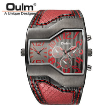 Oulm Brand Quartz Watch Male Outdoor Sport Wristwatches Multiple Time Zone Mens Designer Watches Top Luxury Brand Men Watch