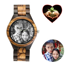 Unique Personality Private Photos Print on Wood Watch LOGO Customized Item Bamboo Wooden Watch Men Women Drop Shipping For Gift