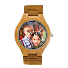 Unique Personality Private Photos Print on Wood Watch LOGO Customized Item Bamboo Wooden Watch Men Women Drop Shipping For Gift