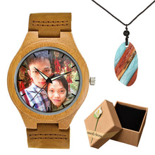 Unique Personality Private Photos Print on Wood Watch LOGO Customized Item Bamboo Wooden Watch Men Women Drop Shipping For Gift