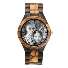 Unique Personality Private Photos Print on Wood Watch LOGO Customized Item Bamboo Wooden Watch Men Women Drop Shipping For Gift