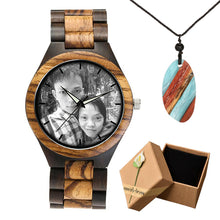 Unique Personality Private Photos Print on Wood Watch LOGO Customized Item Bamboo Wooden Watch Men Women Drop Shipping For Gift