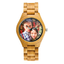 Unique Personality Private Photos Print on Wood Watch LOGO Customized Item Bamboo Wooden Watch Men Women Drop Shipping For Gift