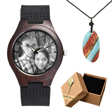 Unique Personality Private Photos Print on Wood Watch LOGO Customized Item Bamboo Wooden Watch Men Women Drop Shipping For Gift