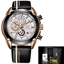 LIGE Mens Watches Top Brand Luxury Quartz Gold Watch Men Casual Leather Military Waterproof Sport Wrist Watch Relogio Masculino